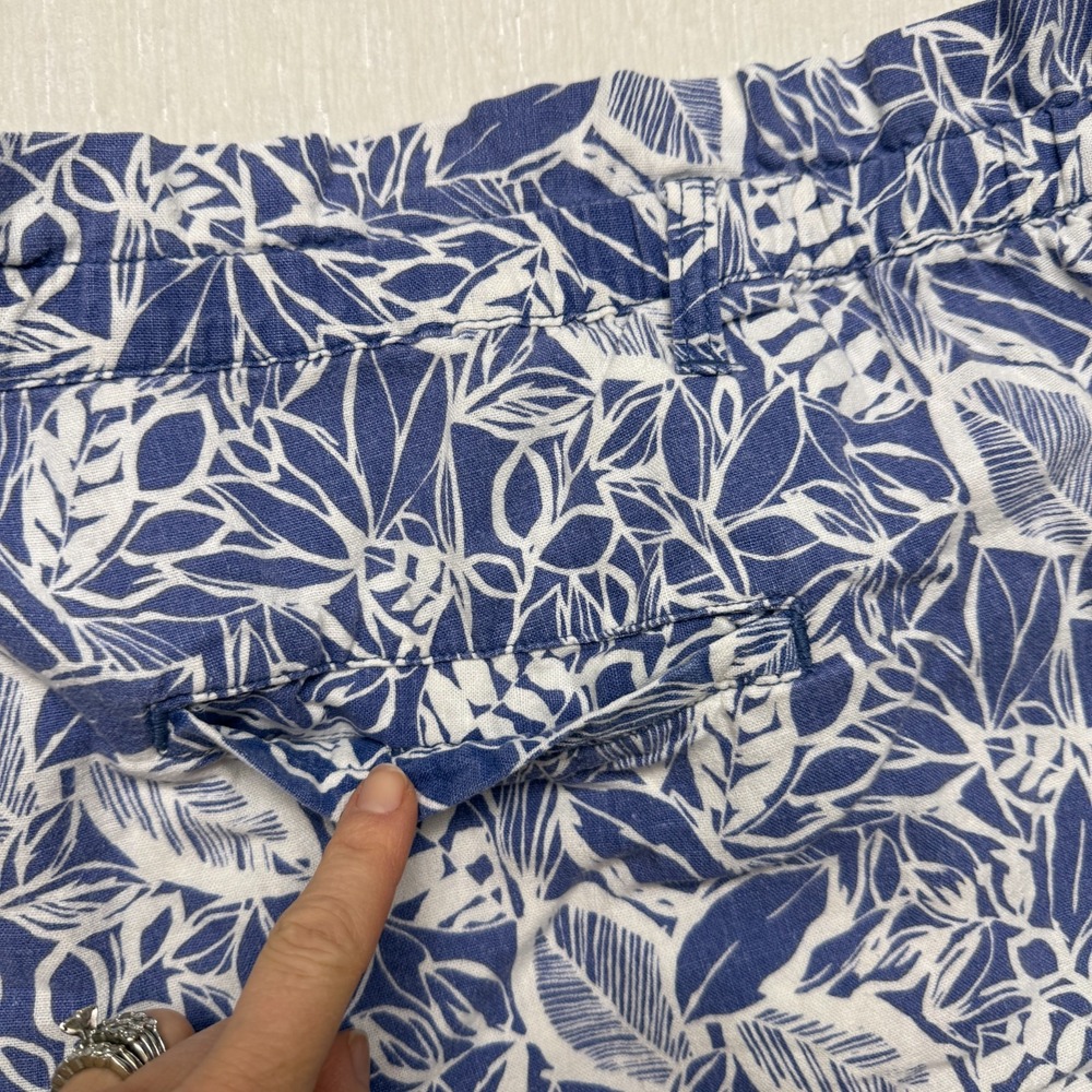ANA New Approach Paperbag Shorts Linen Blend Women 3X Blue Floral Tropical Vaca - Picture 14 of 15